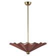 Babette Large LED Pendant 25", Maroon and Brass