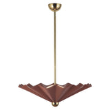 Babette Large LED Pendant 25", Maroon and Brass
