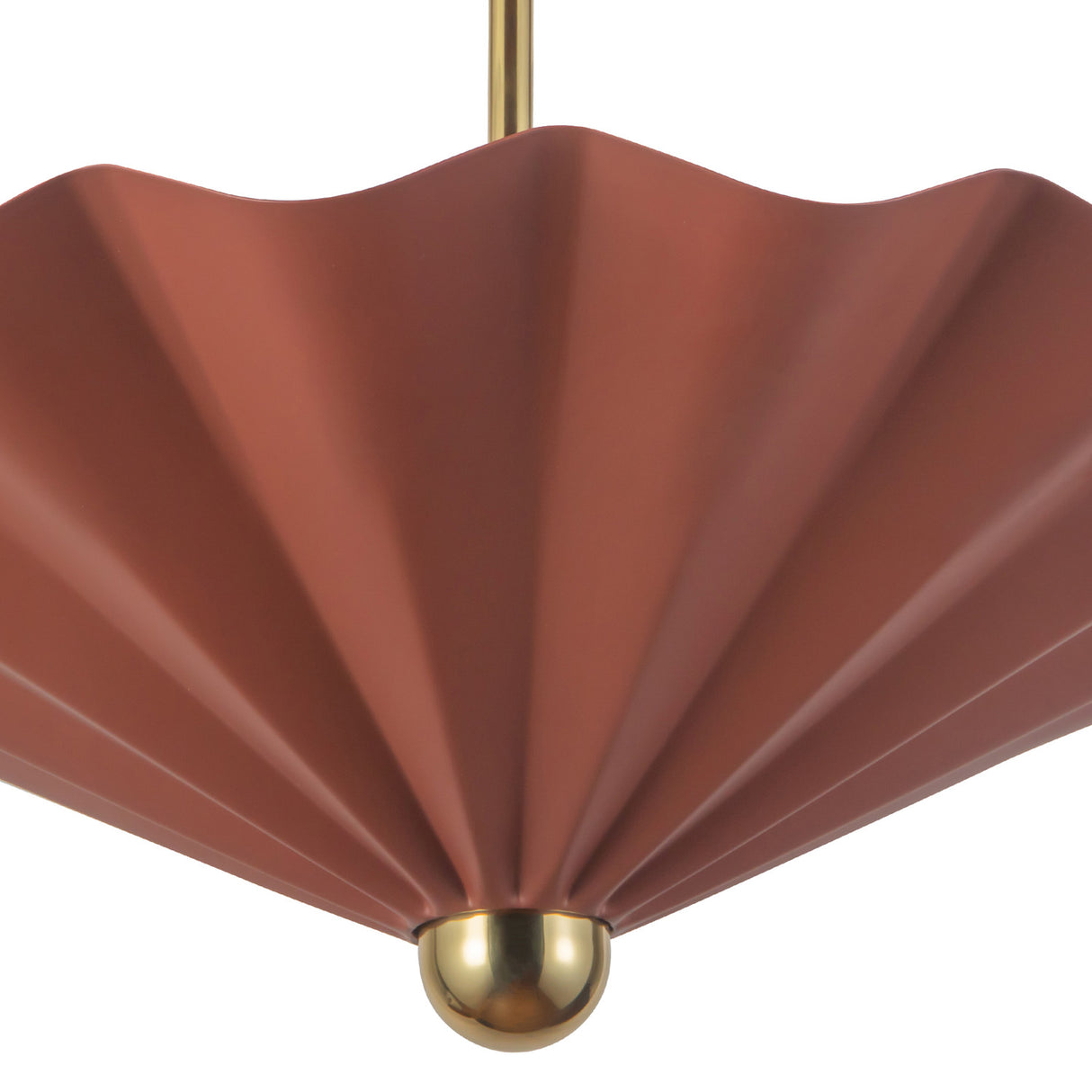 Babette Large LED Pendant 25", Maroon and Brass