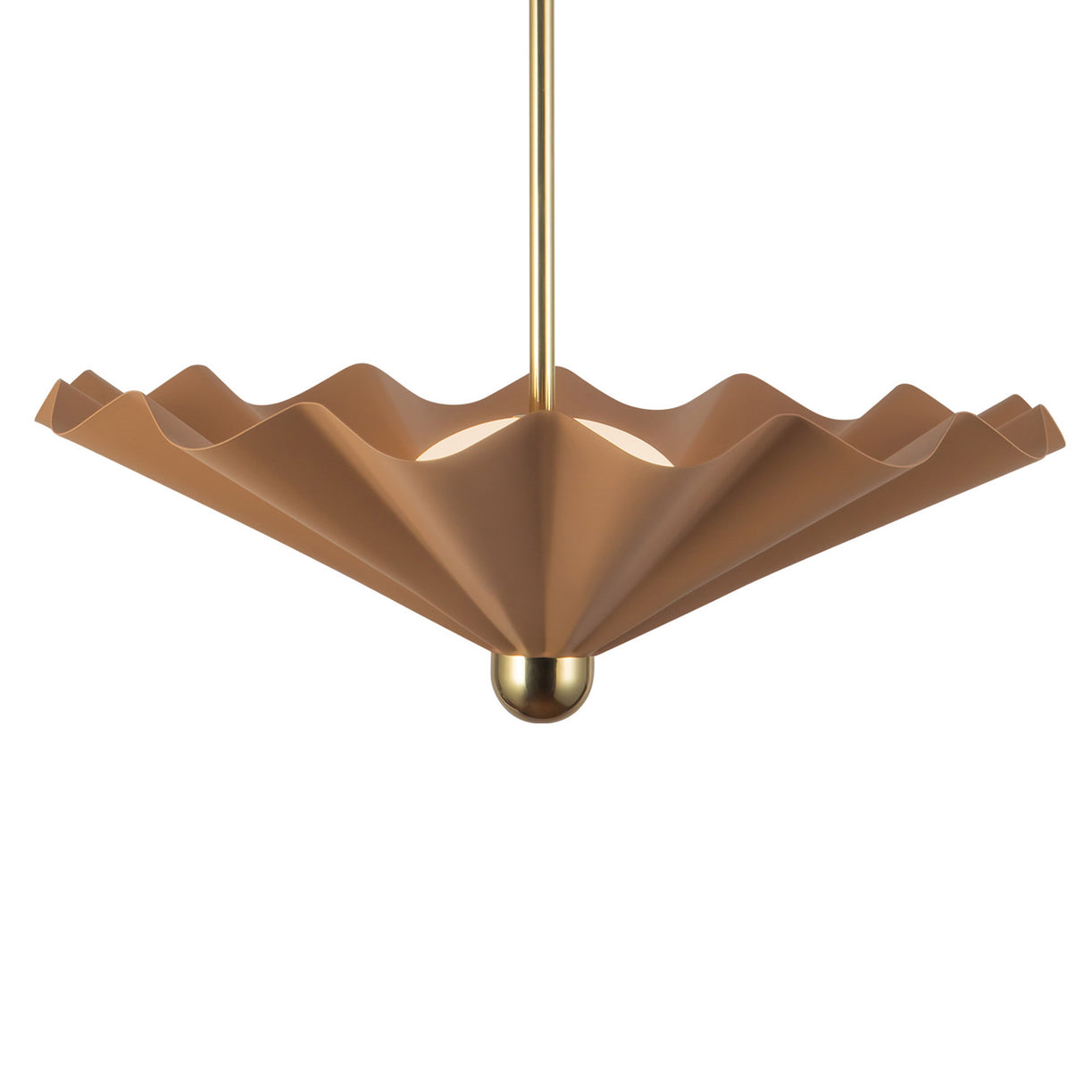 Babette Large LED Pendant 25", Blush and Brass