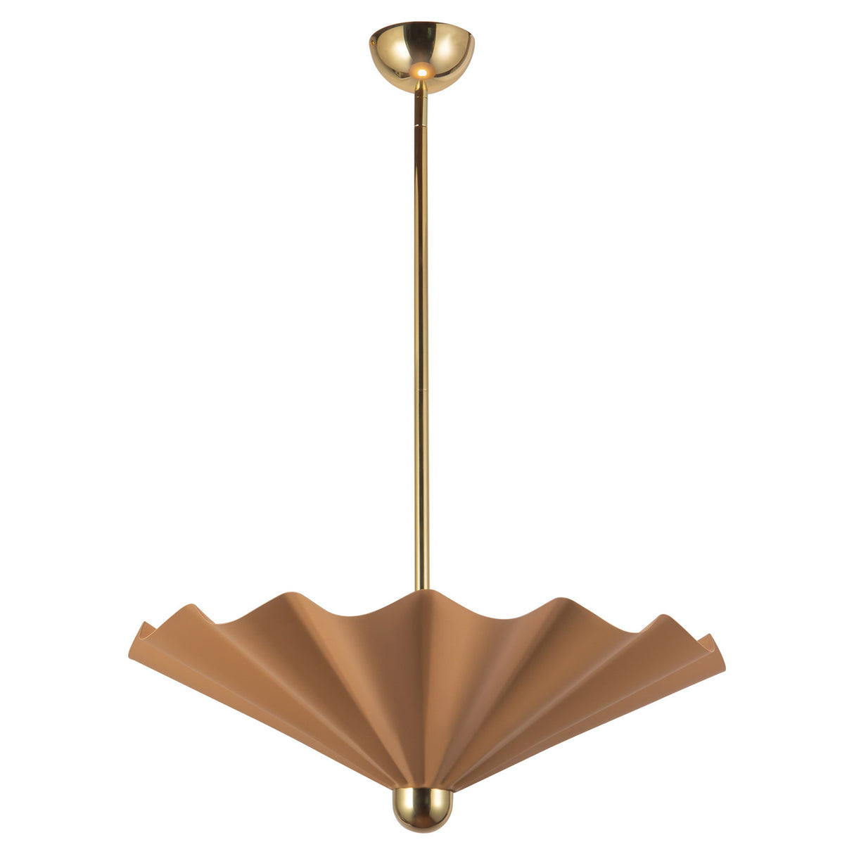 Babette Large LED Pendant 25", Blush and Brass
