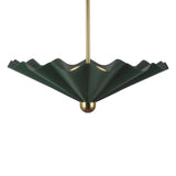 Babette Large LED Pendant 25", Hunter Green and Brass
