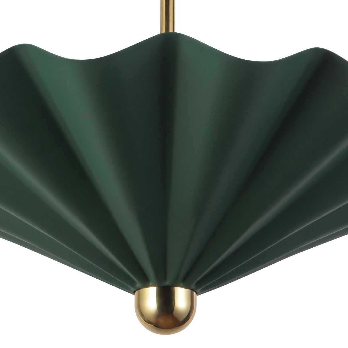 Babette Large LED Pendant 25", Hunter Green and Brass
