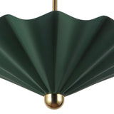 Babette Large LED Pendant 25", Hunter Green and Brass