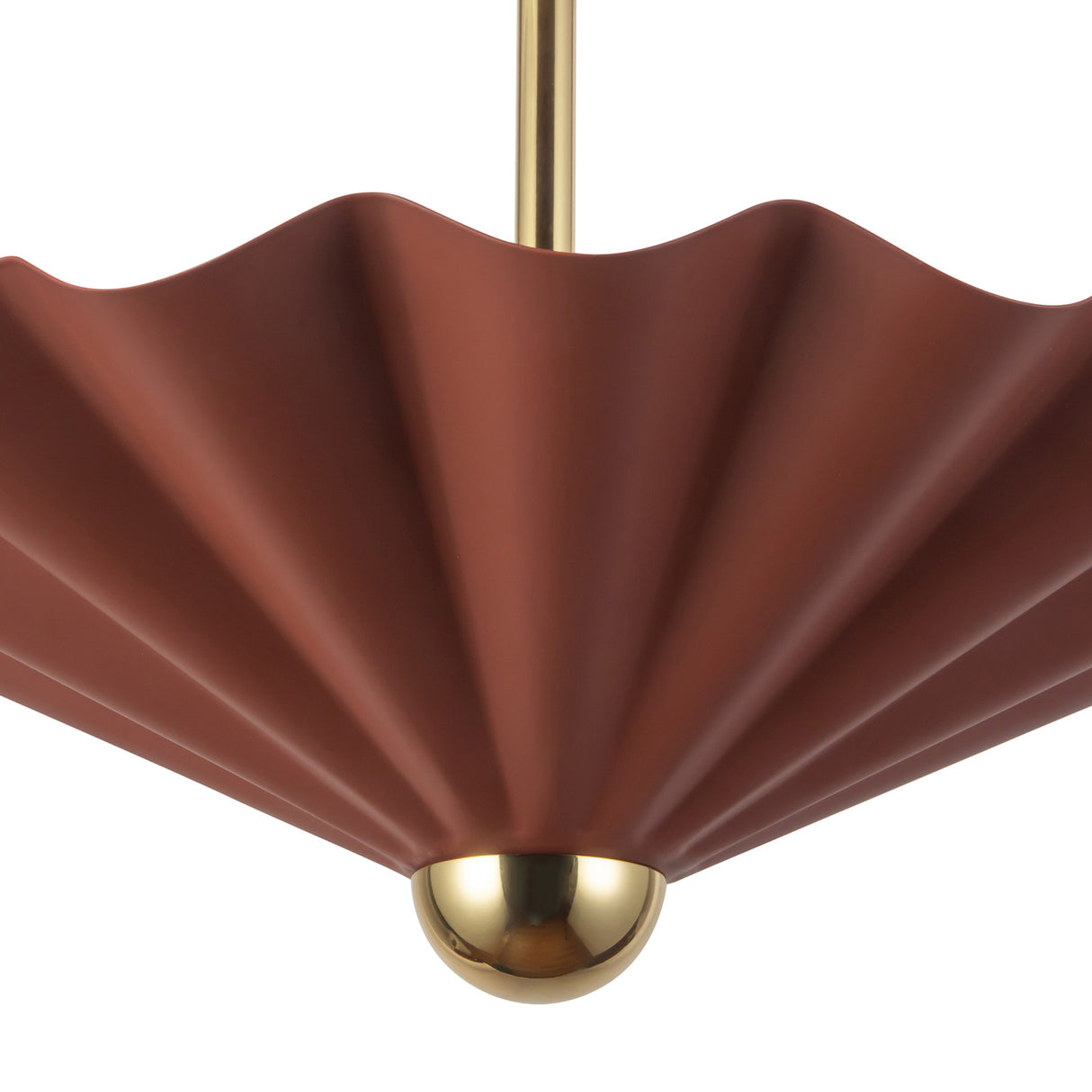 Babette Medium LED Pendant 16", Maroon and Brass