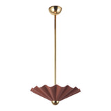 Babette Medium LED Pendant 16", Maroon and Brass