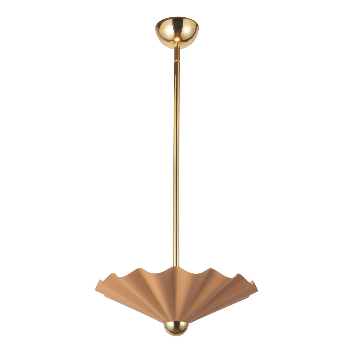 Babette Medium LED Pendant 16", Blush and Brass