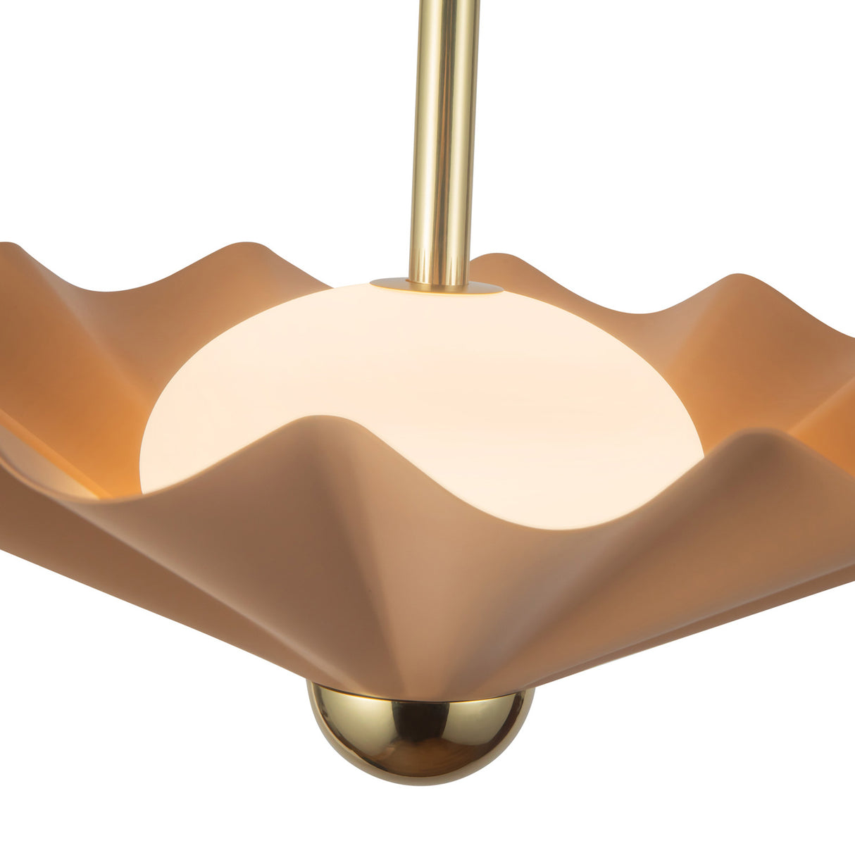 Babette Medium LED Pendant 16", Blush and Brass