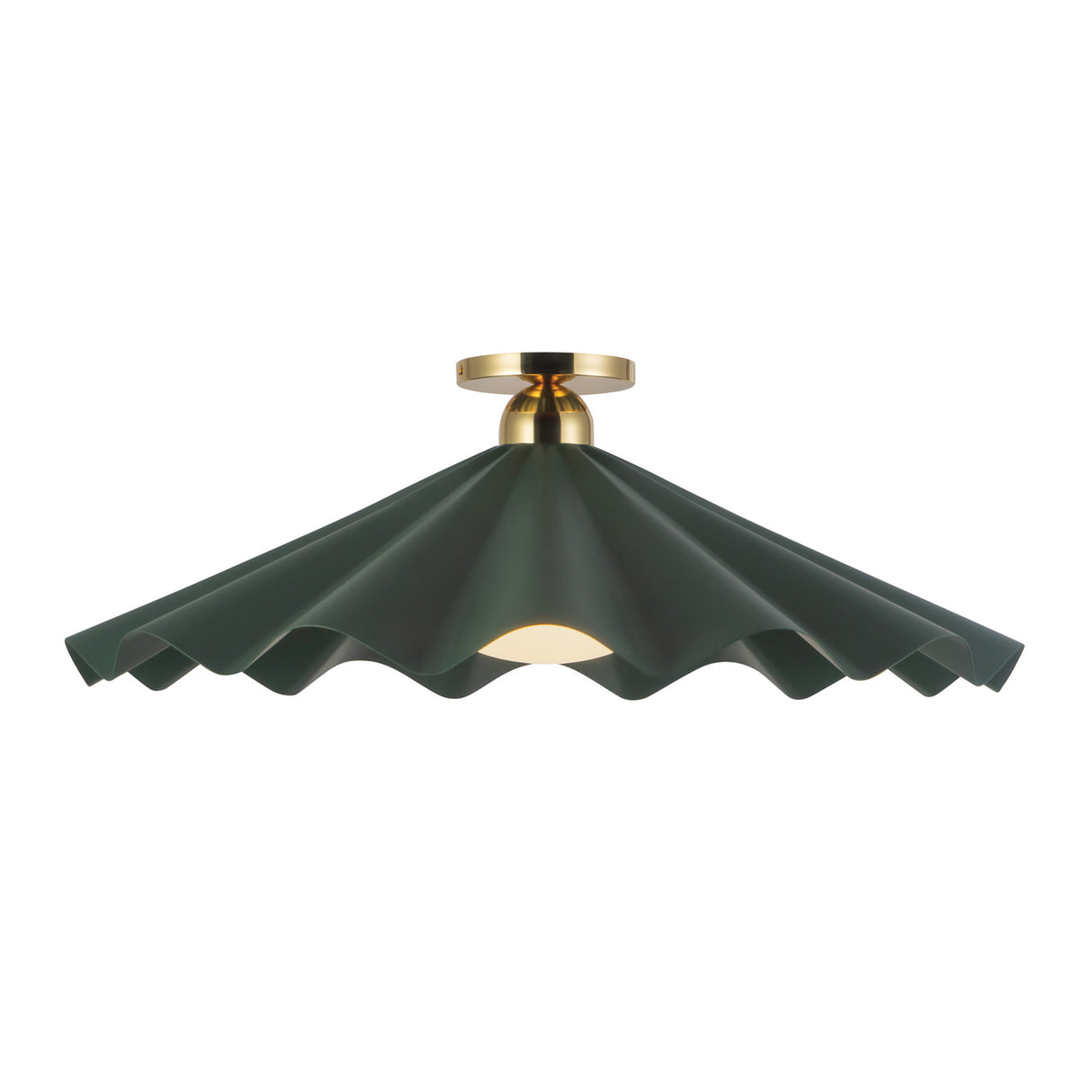 Babette Large Semi-Flush 25", Hunter Green and Brass