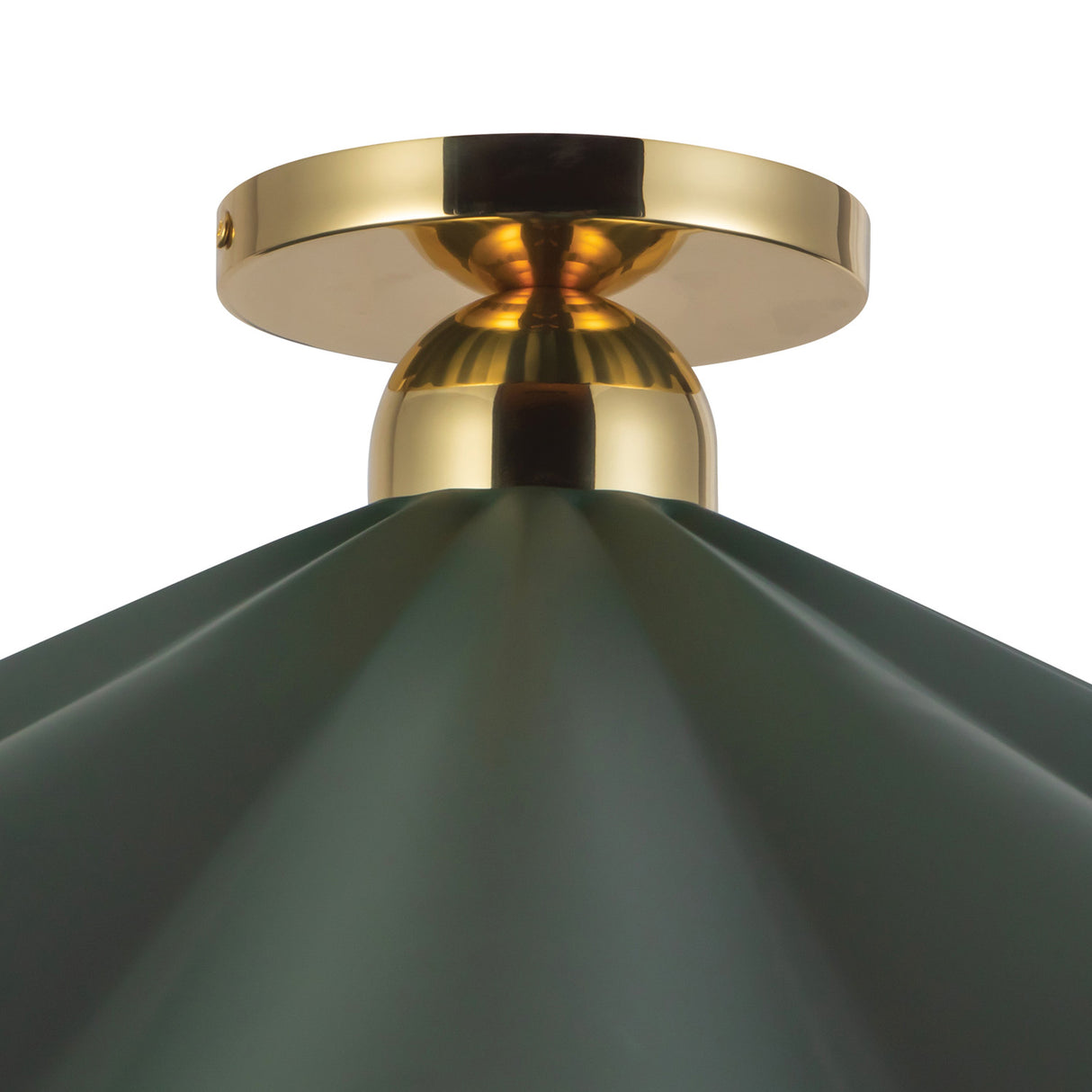 Babette Large Semi-Flush 25", Hunter Green and Brass