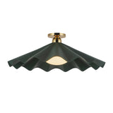 Babette Large Semi-Flush 25", Hunter Green and Brass
