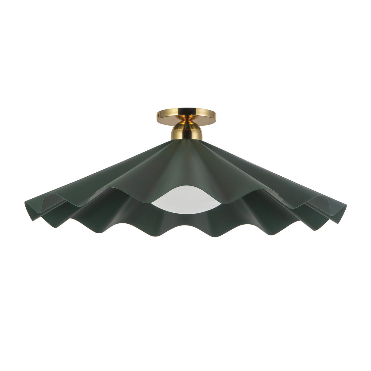 Babette Large Semi-Flush 25", Hunter Green and Brass