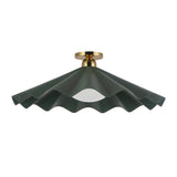 Babette Large Semi-Flush 25", Hunter Green and Brass