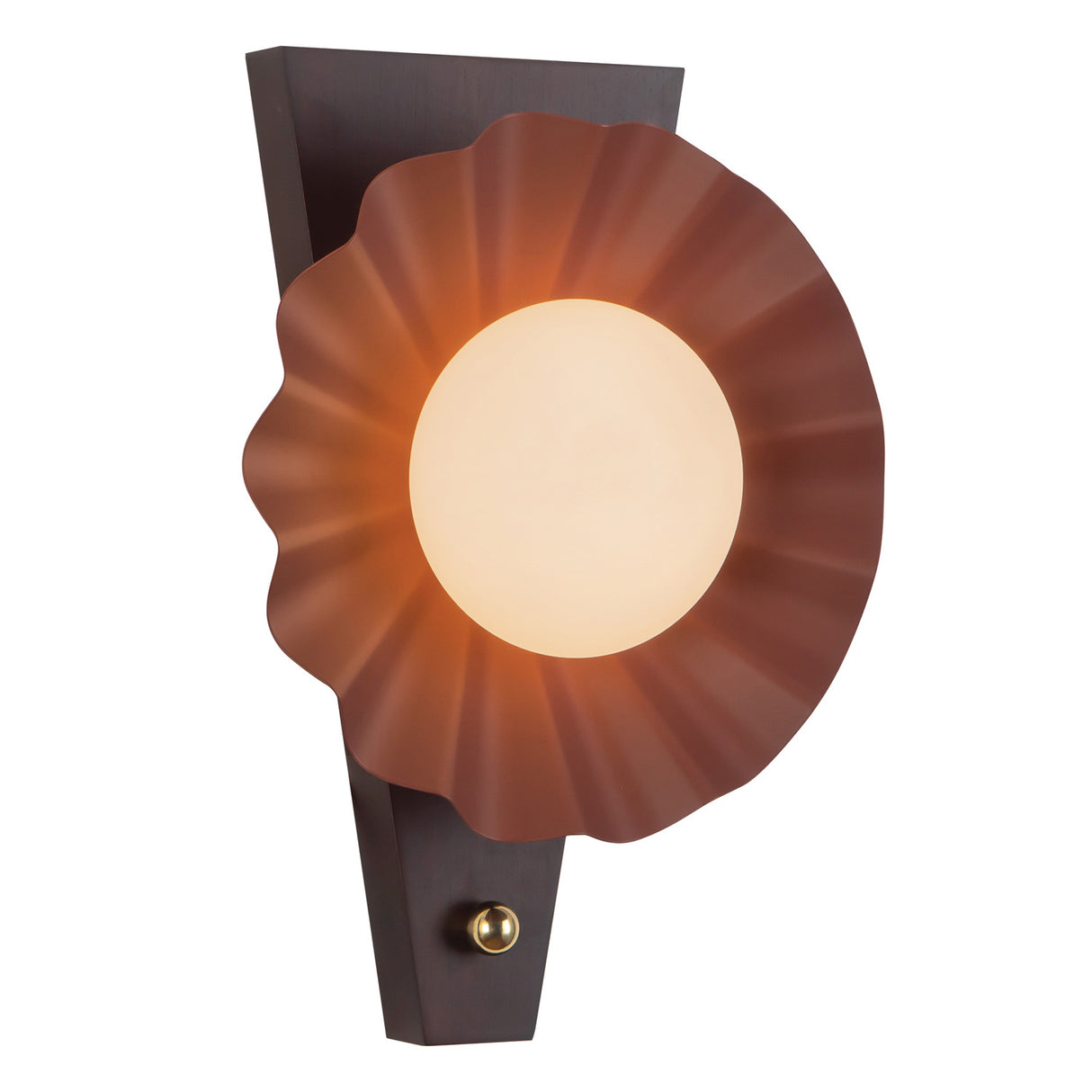 Babette Wall Sconce 17", Maroon and Walnut