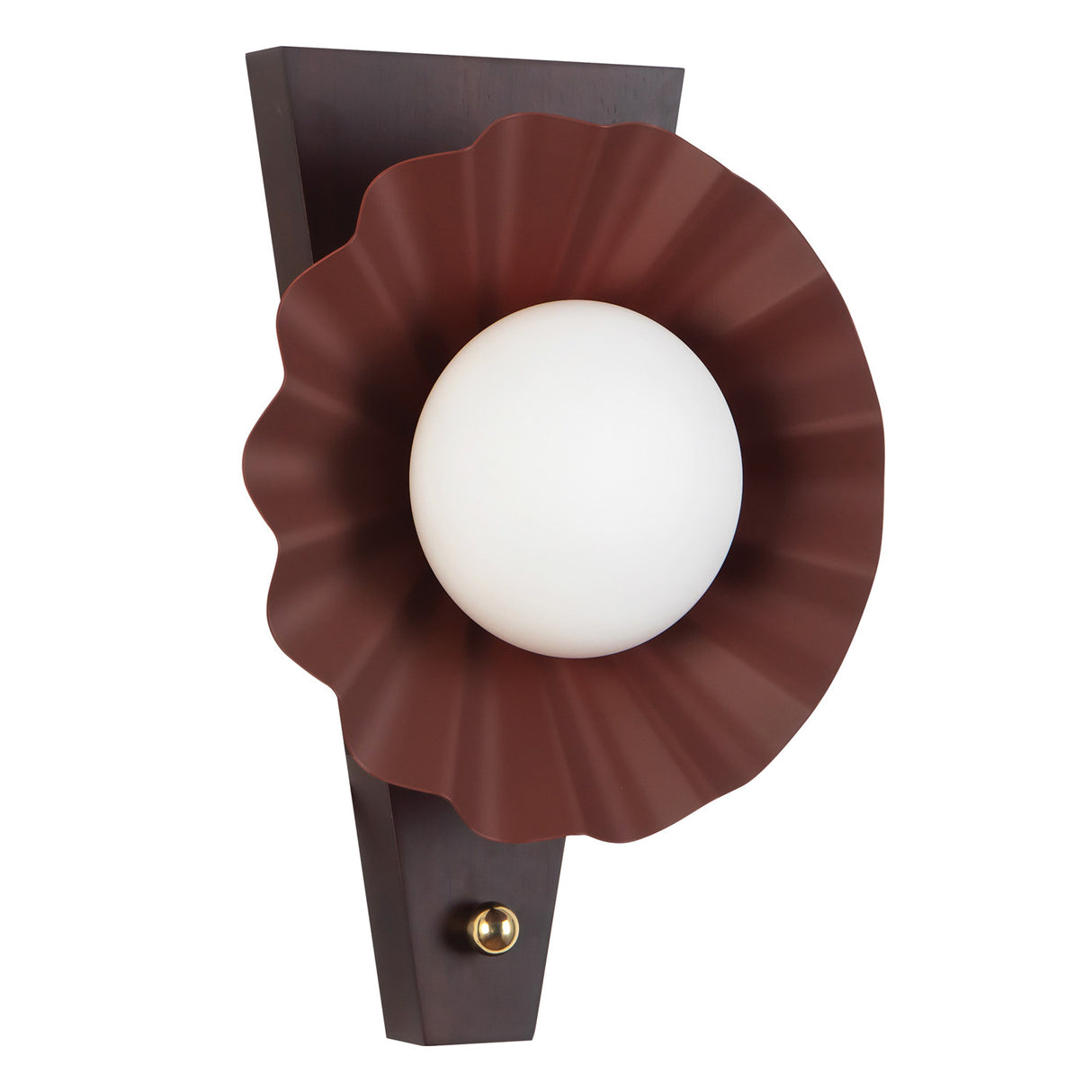 Babette Wall Sconce 17", Maroon and Walnut