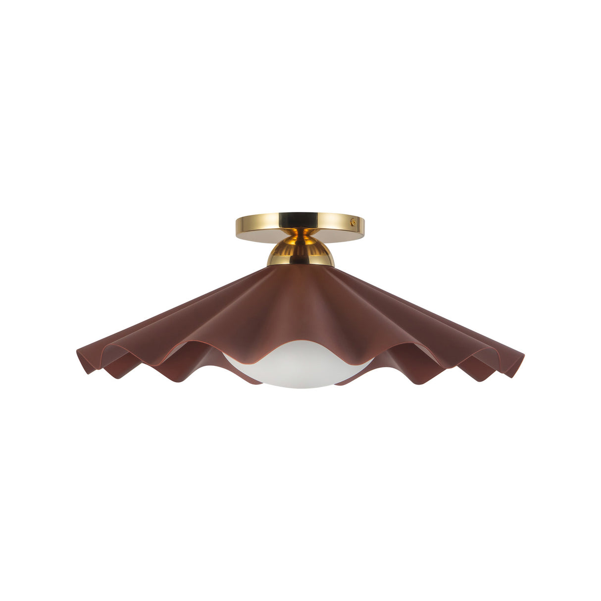 Babette Medium Semi-Flush 16", Maroon and Brass