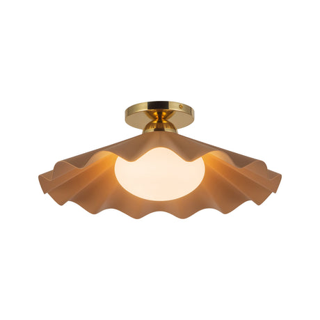 Babette Medium Semi-Flush 16", Blush and Brass