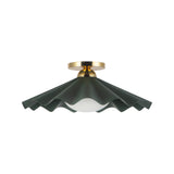 Babette Medium Semi-Flush 16", Hunter Green and Brass