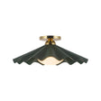 Babette Medium Semi-Flush 16", Hunter Green and Brass