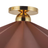 Babette Large Semi-Flush 25", Maroon and Brass