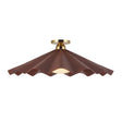 Babette Large Semi-Flush 25", Maroon and Brass