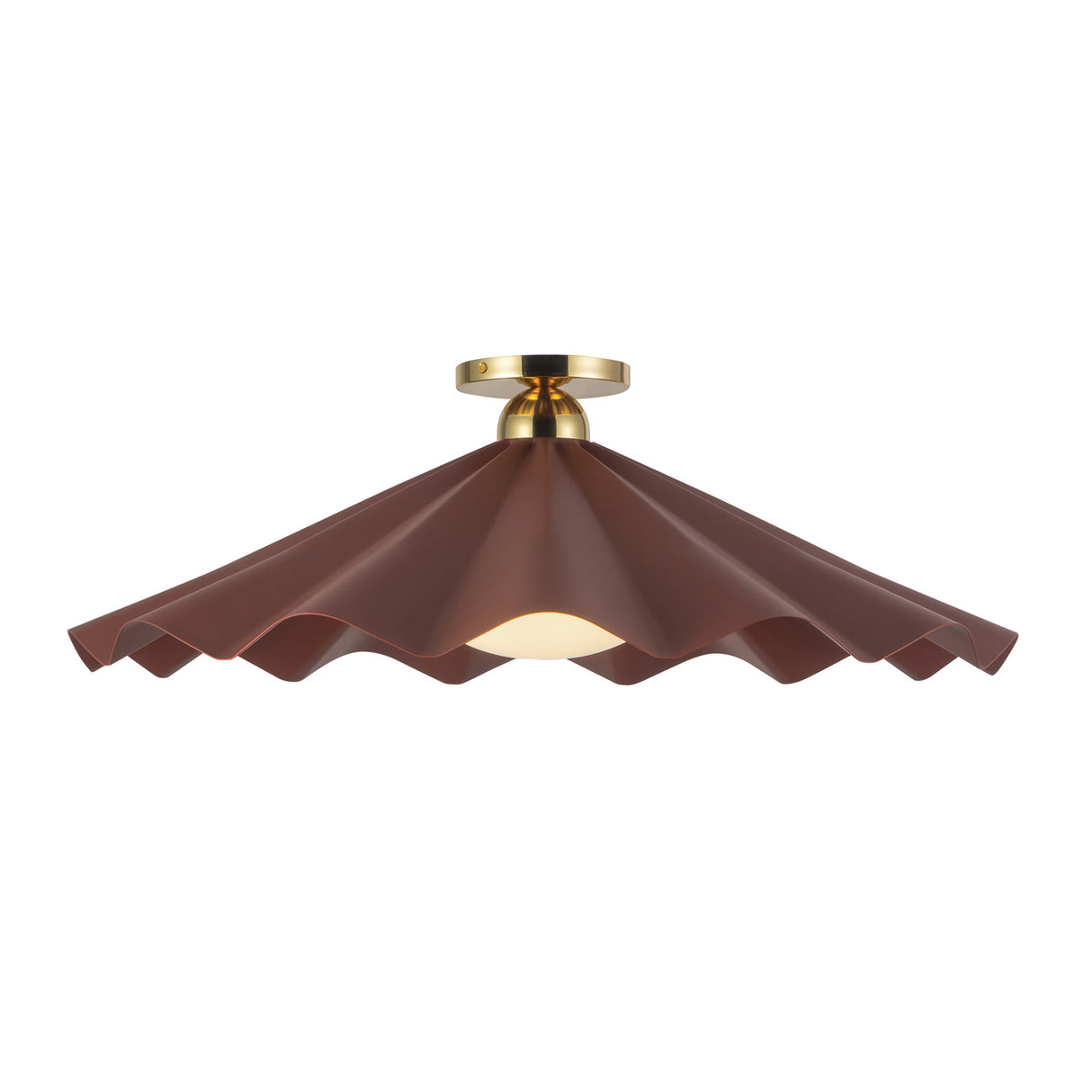 Babette Large Semi-Flush 25", Maroon and Brass