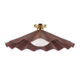 Babette Large Semi-Flush 25", Maroon and Brass