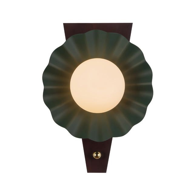Babette Wall Sconce 17", Hunter Green and Walnut