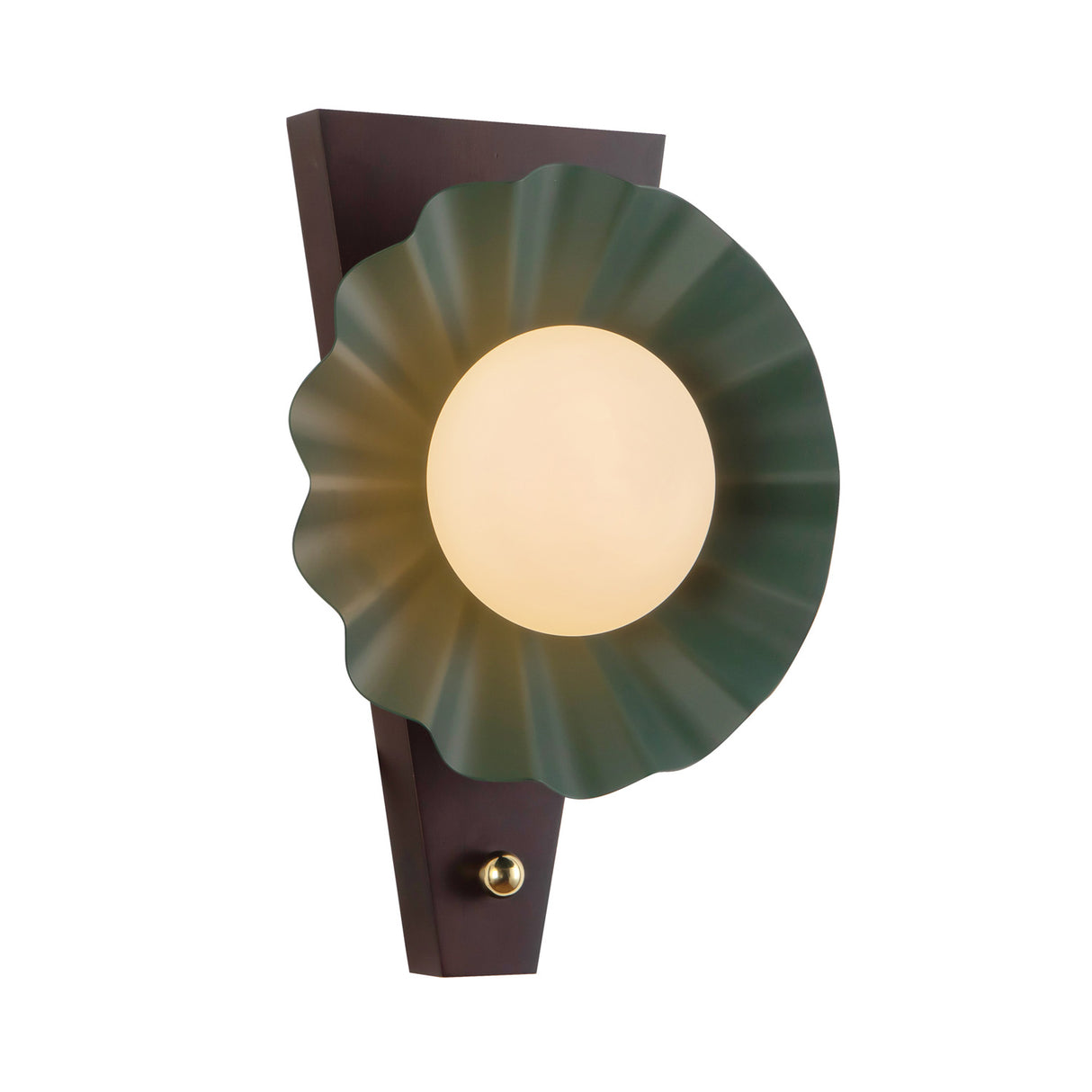 Babette Wall Sconce 17", Hunter Green and Walnut