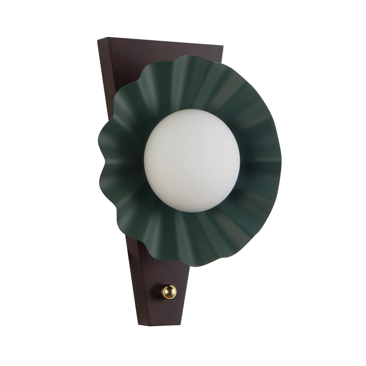 Babette Wall Sconce 17", Hunter Green and Walnut