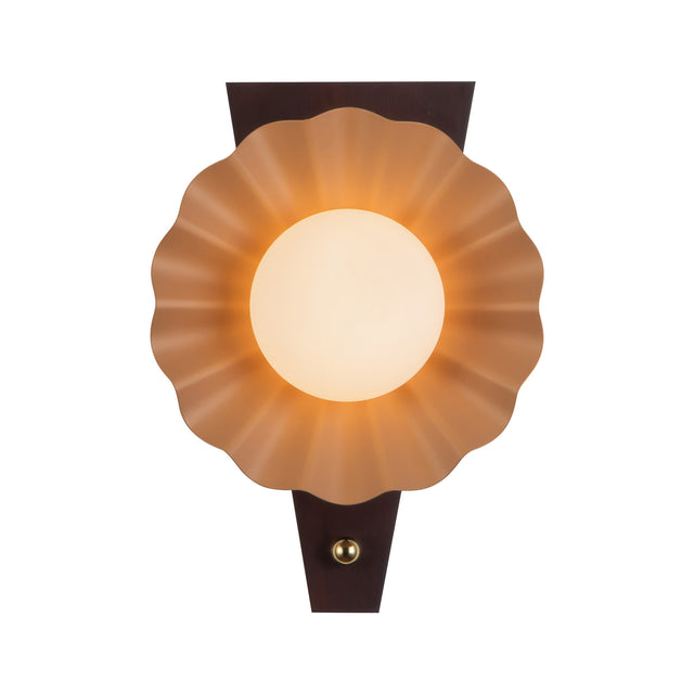 Babette Wall Sconce 17", Blush and Walnut