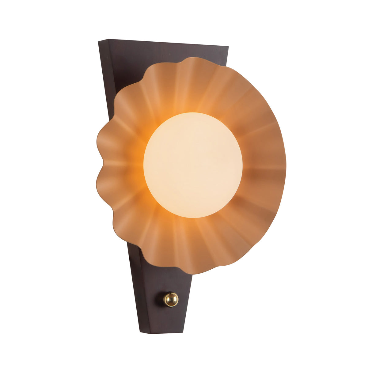 Babette Wall Sconce 17", Blush and Walnut