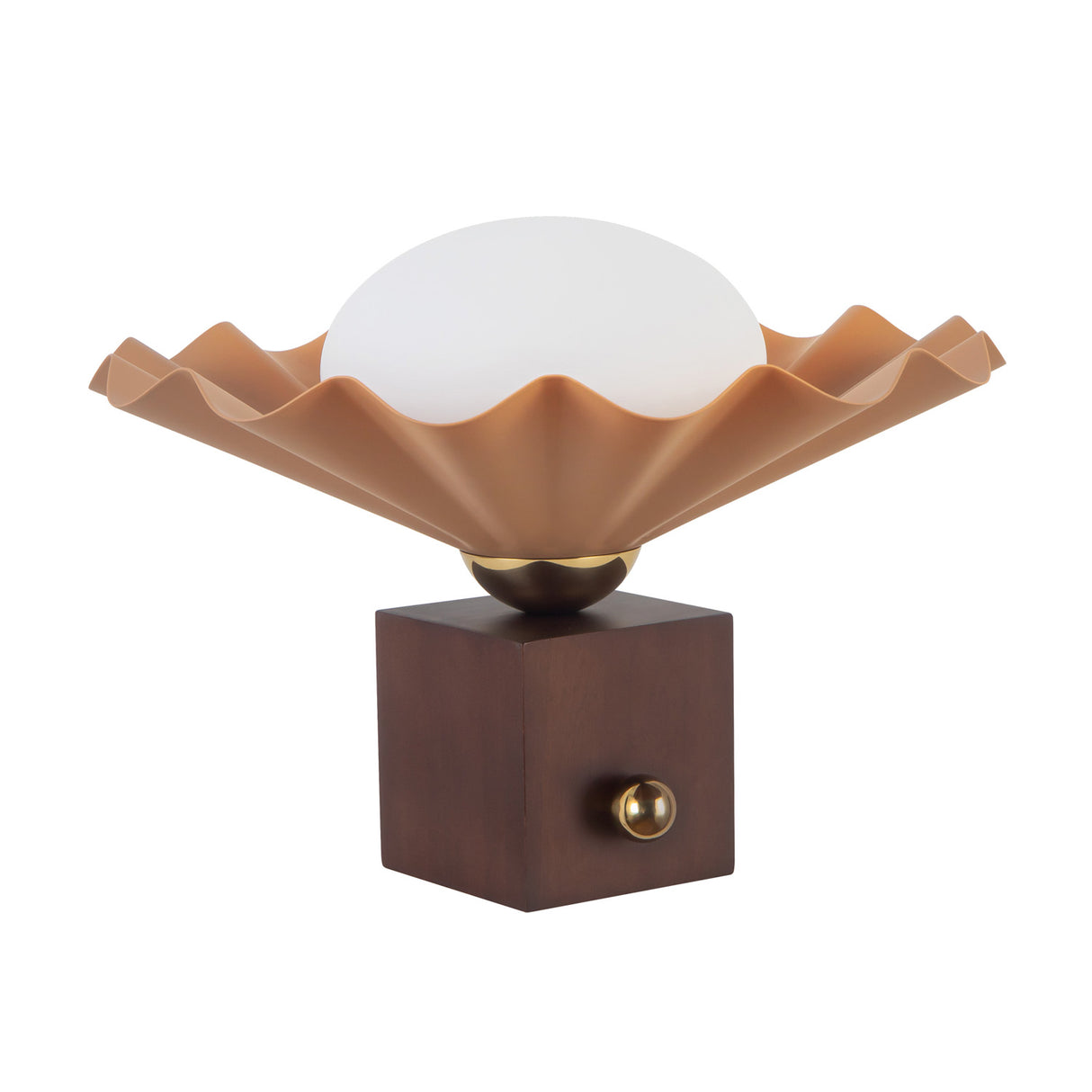 Babette Small Table Lamp 9", Blush and Walnut
