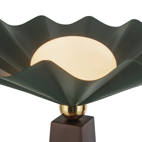 Babette Floor Lamp 65", Hunter Green and Walnut