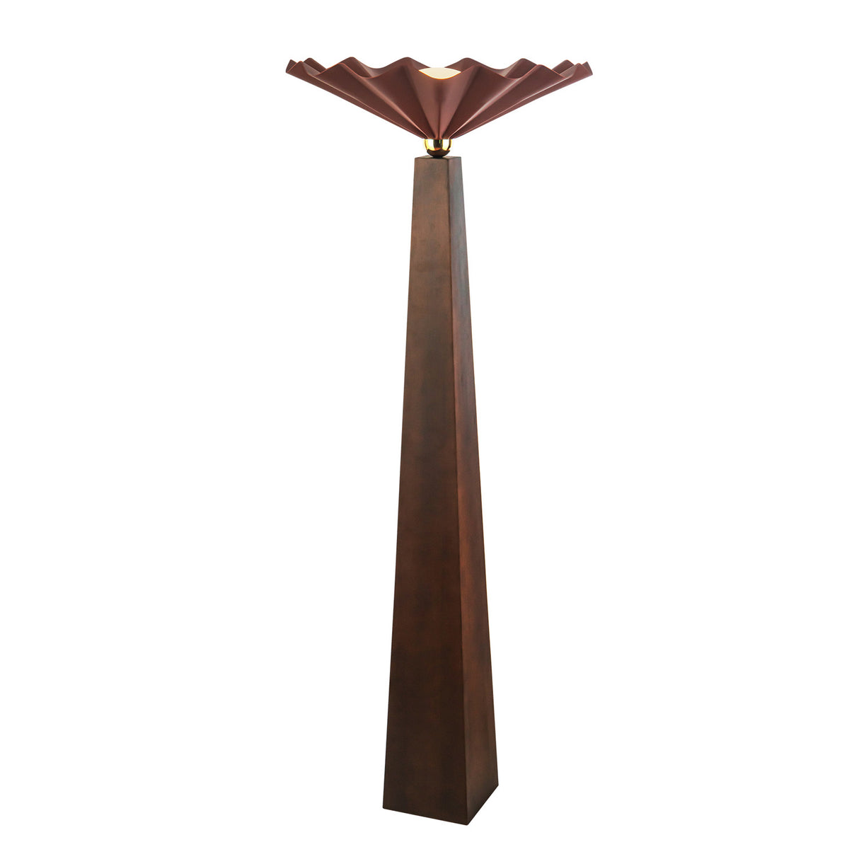 Babette Floor Lamp 65", Maroon and Walnut