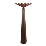 Babette Floor Lamp 65", Maroon and Walnut