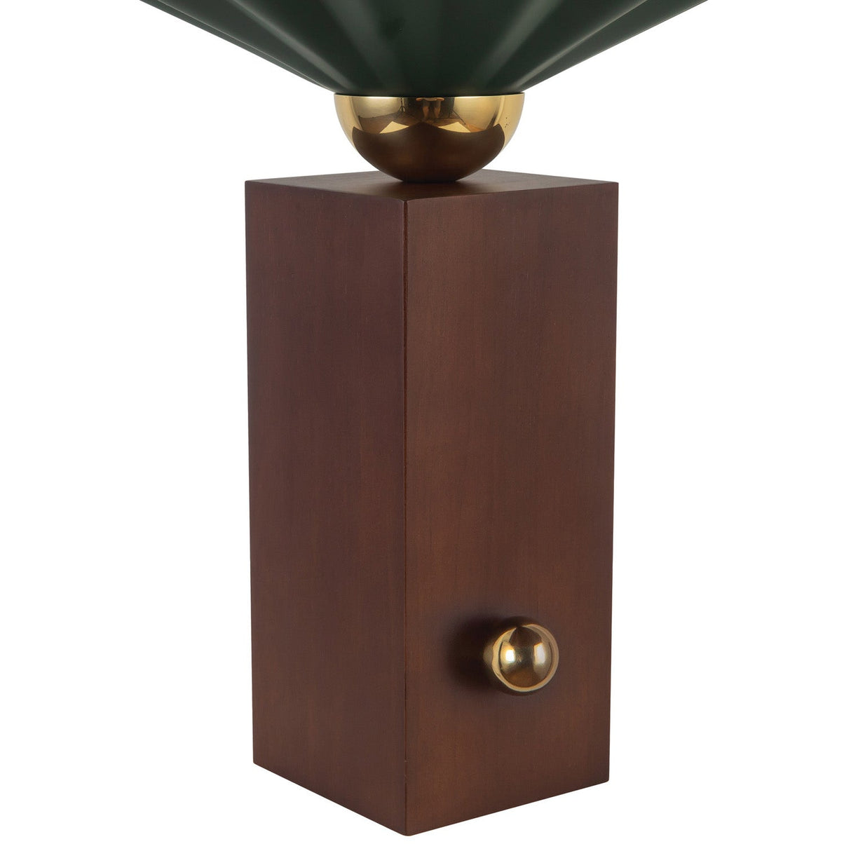 Babette Medium Table Lamp 14", Hunter Green and Walnut