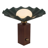 Babette Medium Table Lamp 14", Hunter Green and Walnut