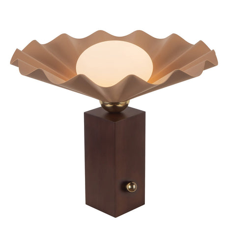 Babette Medium Table Lamp 14", Blush and Walnut
