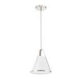 Hoyt Small Conical Pendant 9", Polished Nickel
