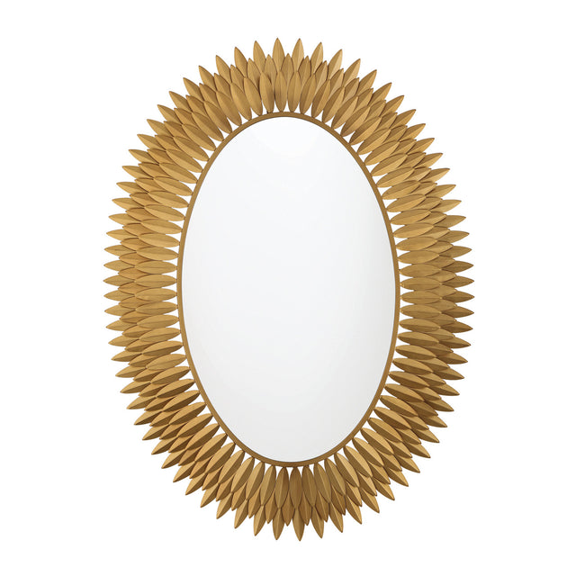 Alice Oval LED Mirror 31" x 42", Antique Gold