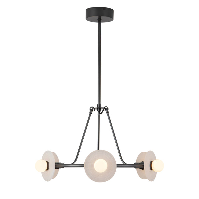 Bren LED Chandelier 28", Urban Bronze and Alabaster