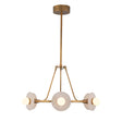 Bren LED Chandelier 28", Vintage Brass and Alabaster