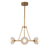 Bren LED Chandelier 28", Vintage Brass and Alabaster