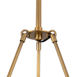 Bren LED Chandelier 28", Vintage Brass and Alabaster