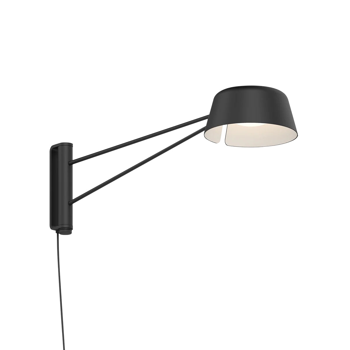 Jude Medium LED Swing Arm Sconce, Black