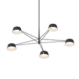 Jude LED 5 Light Chandelier 45", Black