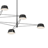 Jude LED 6 Light Linear Chandelier 68", Black