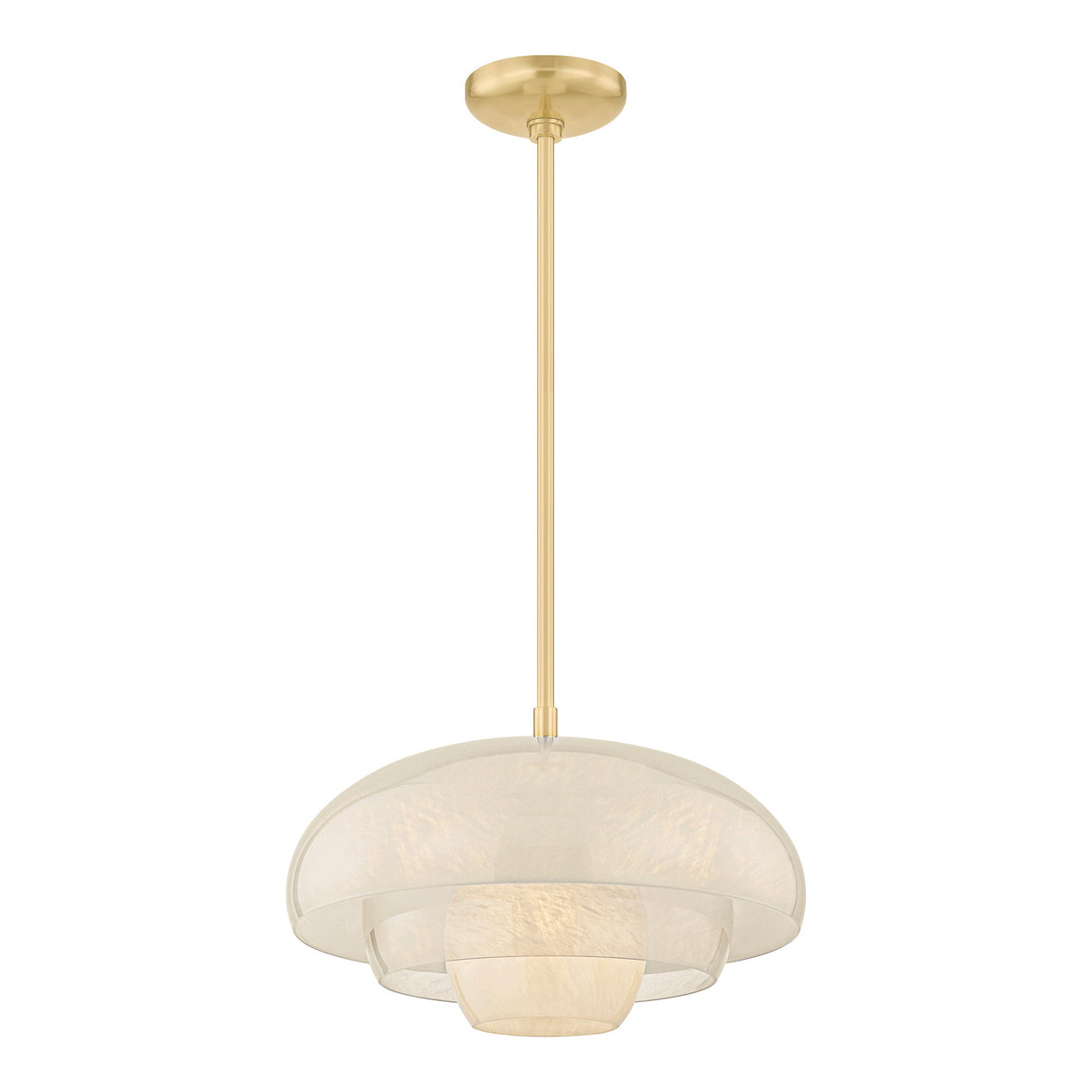 Jalina Pendant 18", Aged Brass and Art Glass