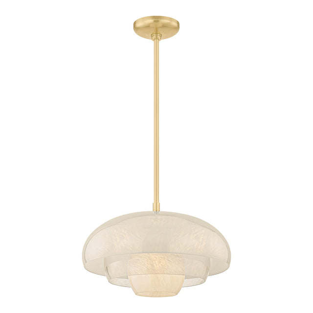 Jalina Pendant 18", Aged Brass and Art Glass